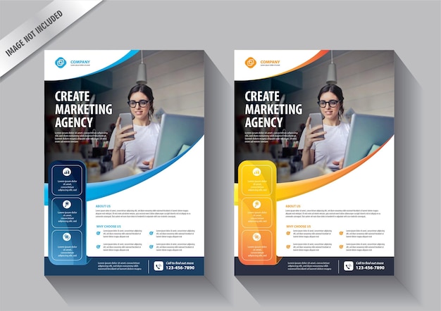 Modello di business flyer per relazione annuale e società di brochure con un design moderno