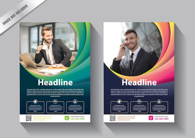 flyer business template for annual report and brochure company with modern design