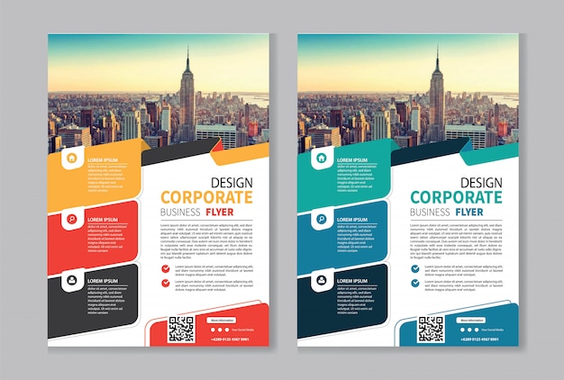 Флаер бизнес шаблон для обложки корпоративной брошюры