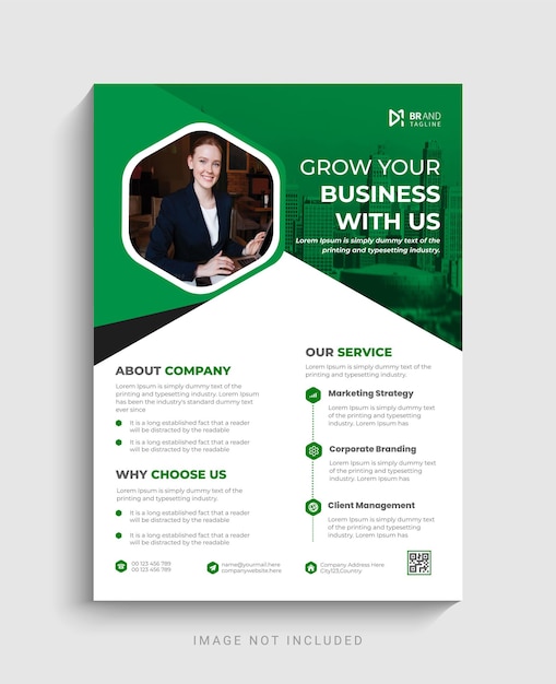 A flyer for a business that says grow your business with us