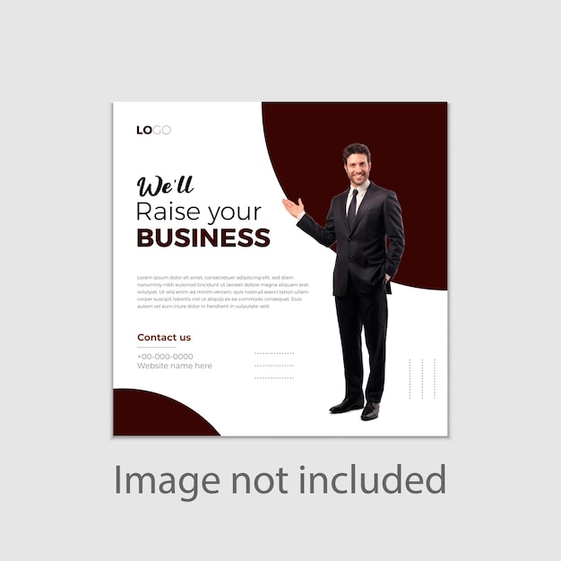 A flyer for a business that says " image not included "