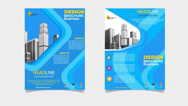 Flyer business with soft blue color