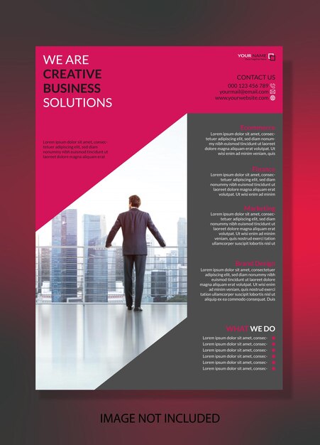 Vector a flyer for a company called creative business solutions.