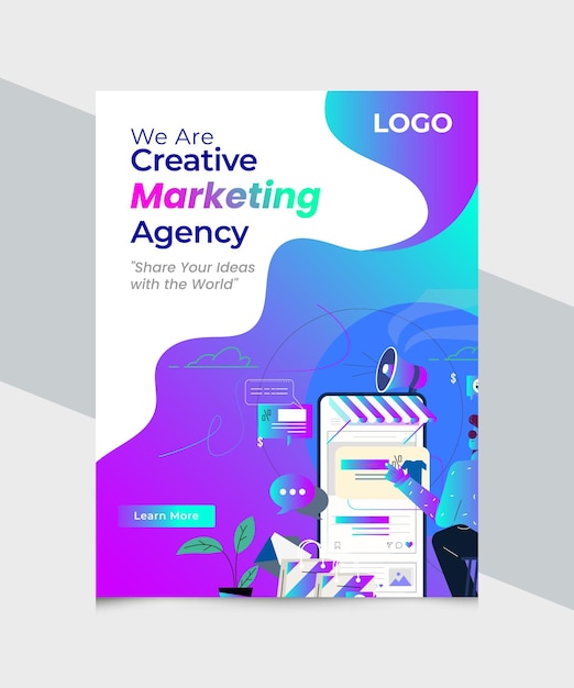 a flyer for a company called creative marketing agency.