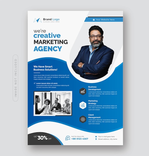 A flyer for corporate business agency and business marketing flyer design or corporate flyer design