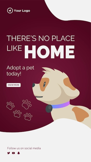 Flyer design of adopt a pet today template