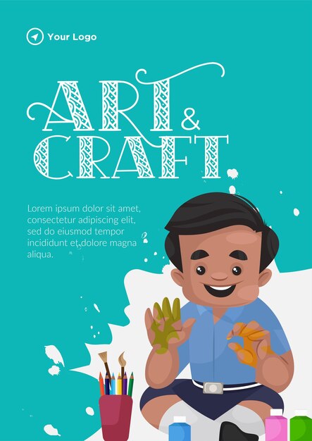 Flyer design of art and craft template