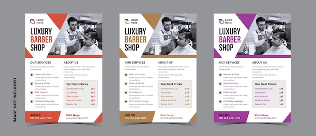 Flyer design for barber shop business and spa business