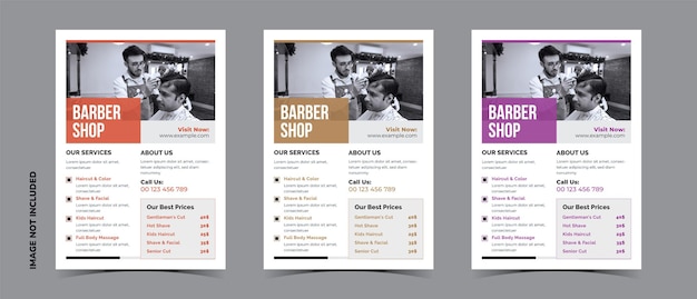 Flyer design for barber shop business and spa business