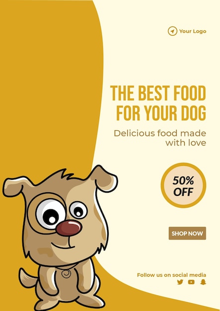 Flyer design of the best food for your dog template