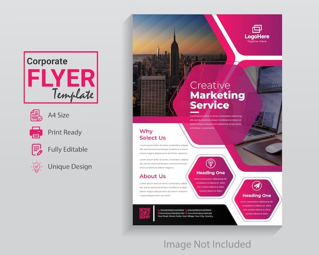 Flyer design business flyer design in coporate graphic style modern a4 template