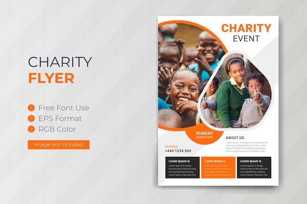 Flyer design for charity event poster template