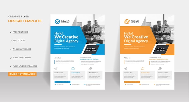 Flyer design for creative agency easy to customize