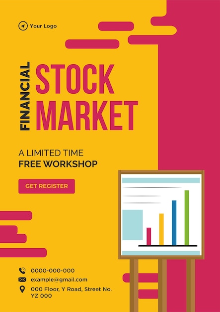 Vector flyer design of financial stock market template