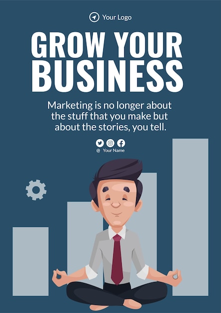 Flyer design of grow your business template