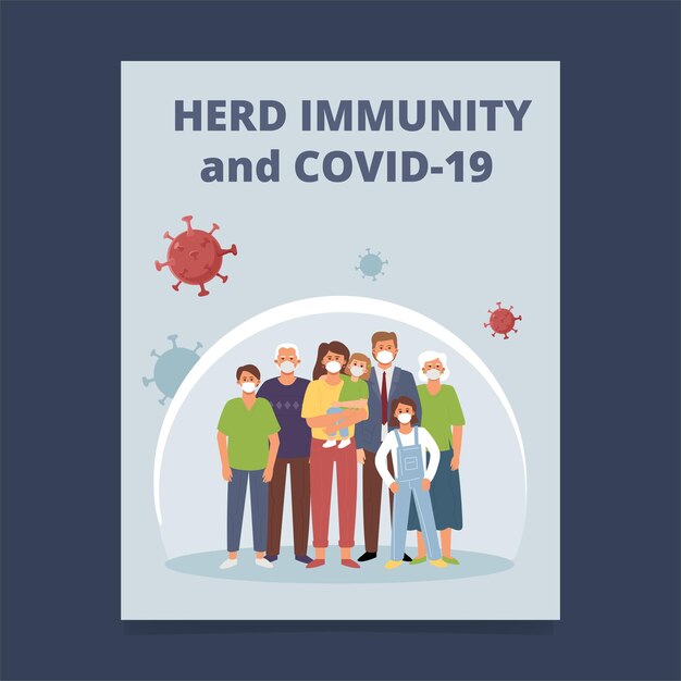 flyer design: herd immunity and covid-19.