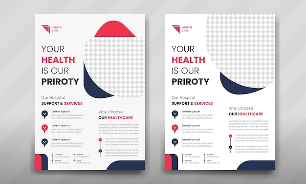 Flyer design for medical and healthcare template for print leaflet