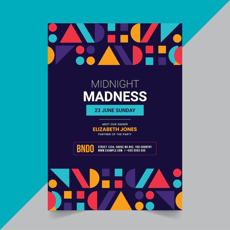 Vector flyer design midnight flyer template layout