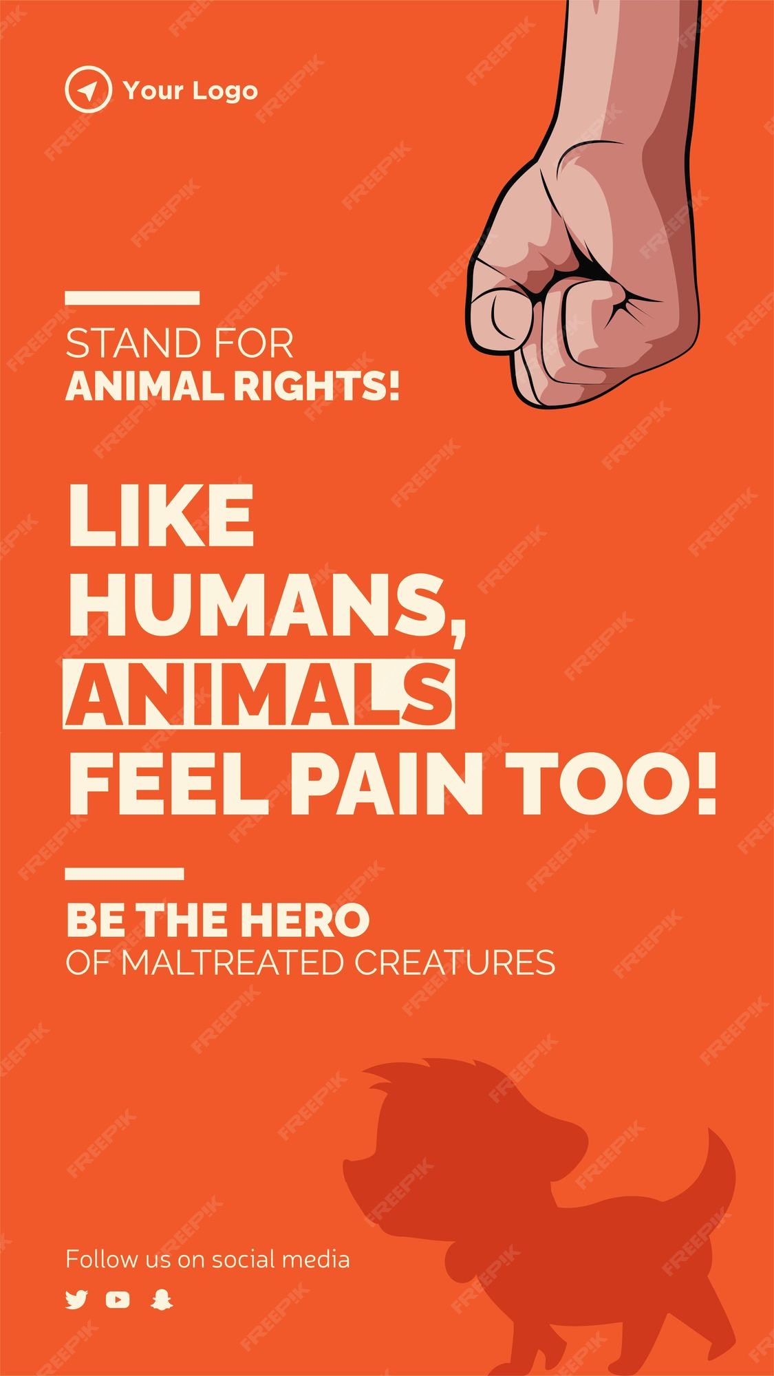 Premium Vector | Flyer design of stand for animal rights template Premium Vector | Flyer design of stand for animal rights template