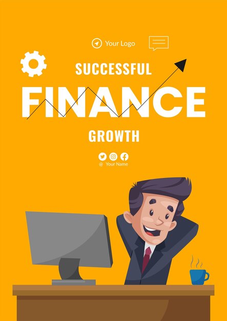 Flyer design of successful finance growth template