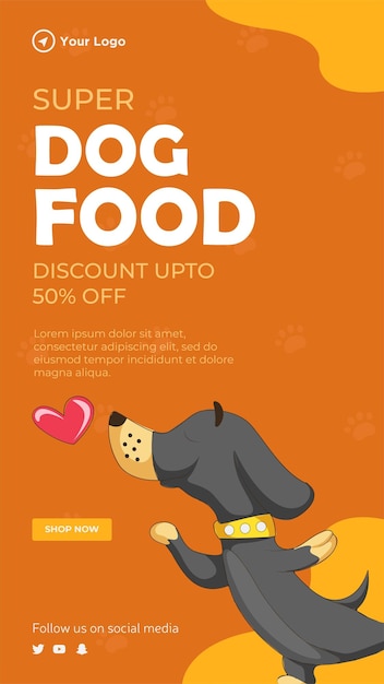 Vector flyer design of super dog food template