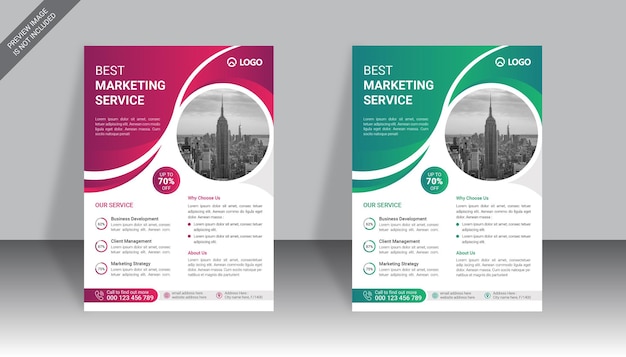 Flyer design template for corporate marketing service business agency