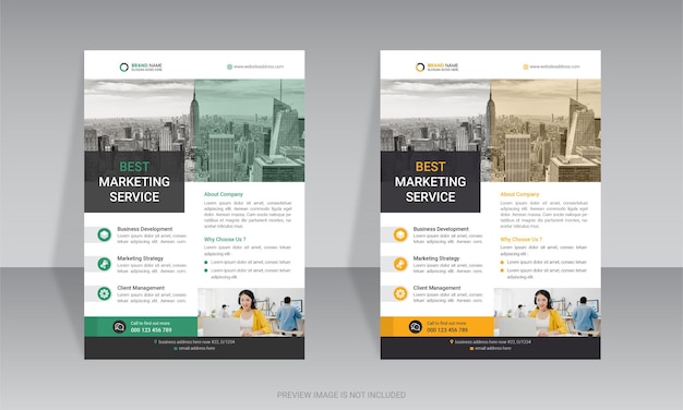Шаблон дизайна флаера для бизнес-агентства корпоративных маркетинговых услуг