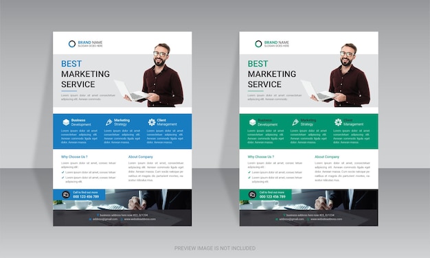 Вектор Шаблон дизайна флаера для бизнес-агентства корпоративных маркетинговых услуг