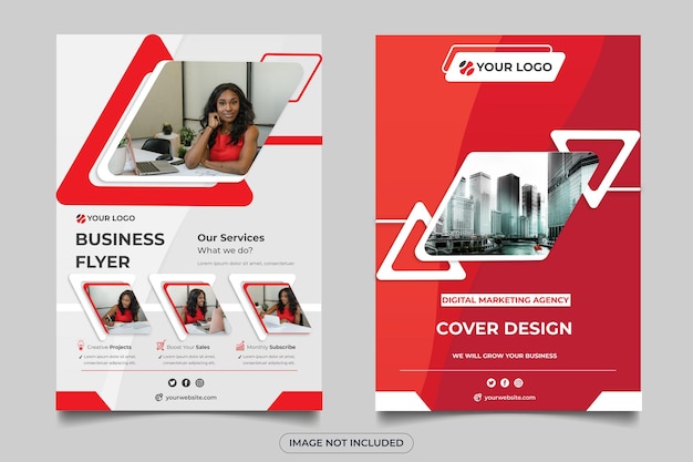 Vector flyer design template and page cover