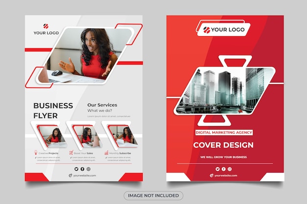 Vector flyer design template and page cover