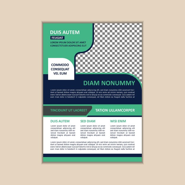 A flyer for diamm with a green and blue background.