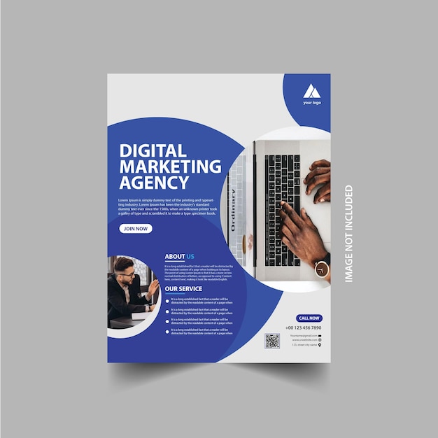 Vector a flyer for digital marketing agency
