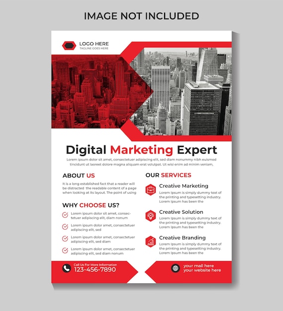 A flyer for digital marketing expert that is about digital marketing.