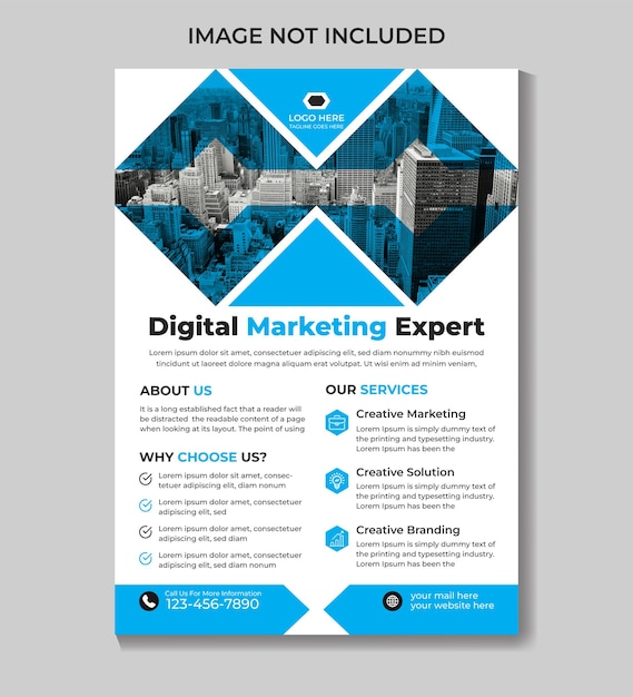 A flyer for digital marketing expert that is a digital marketing expert.