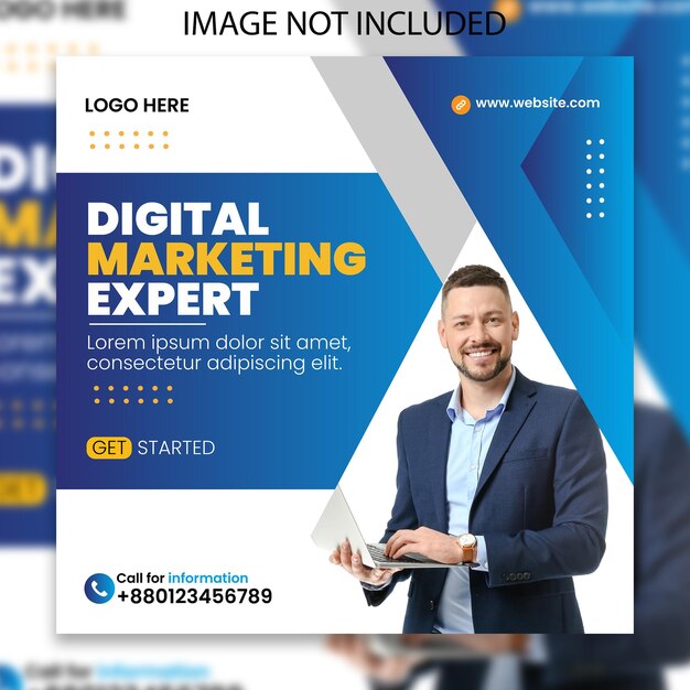 A flyer for digital marketing expert that is open to a page.