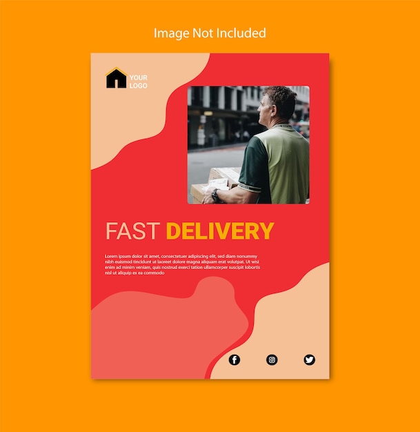 A flyer for a fast delivery service