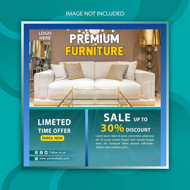 A flyer for a furniture sale that says premium furniture.