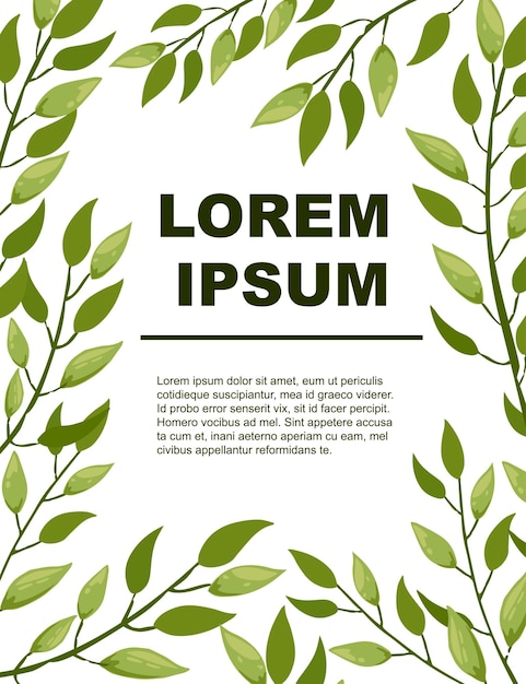 Флаер поздравительных открыток дизайн рисованной ветви деревьев с листьями ботанические цветы цветочные рисованной скандинавский стиль художественный дизайн элемент плоской векторной иллюстрации