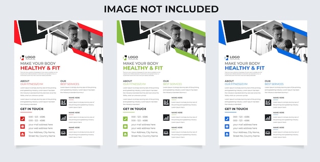 Vettore un volantino per un'azienda di salute e fitness
