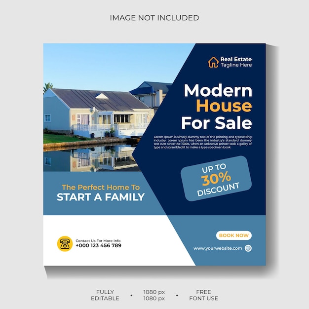 A flyer for a house for sale that says modern house for sale.