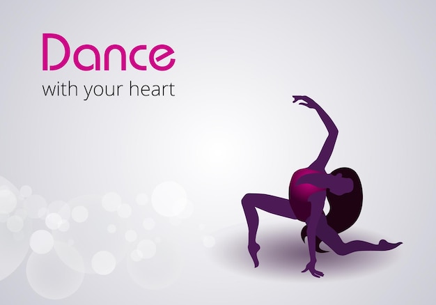 춤추는 소녀와 전단지 초대 포스터 또는 인사말 카드 디자인 서식 파일