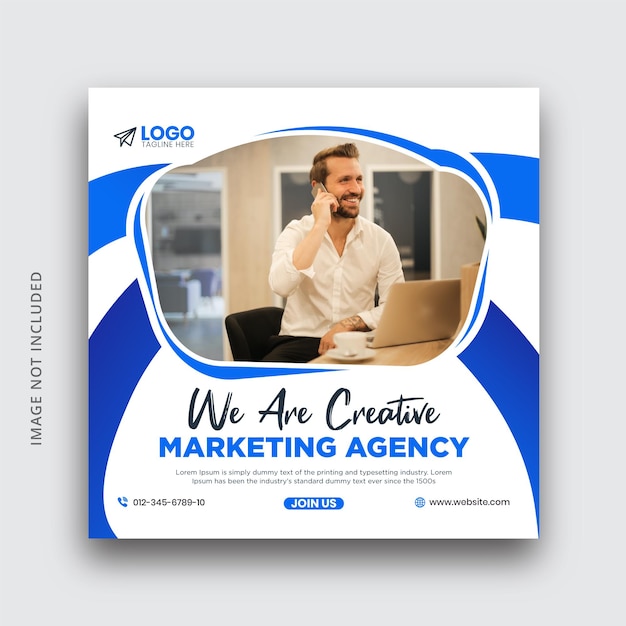 Vector a flyer for a marketing agency that says we are creative marketing agency.