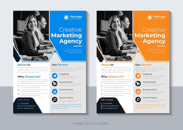 A flyer for a marketing agency