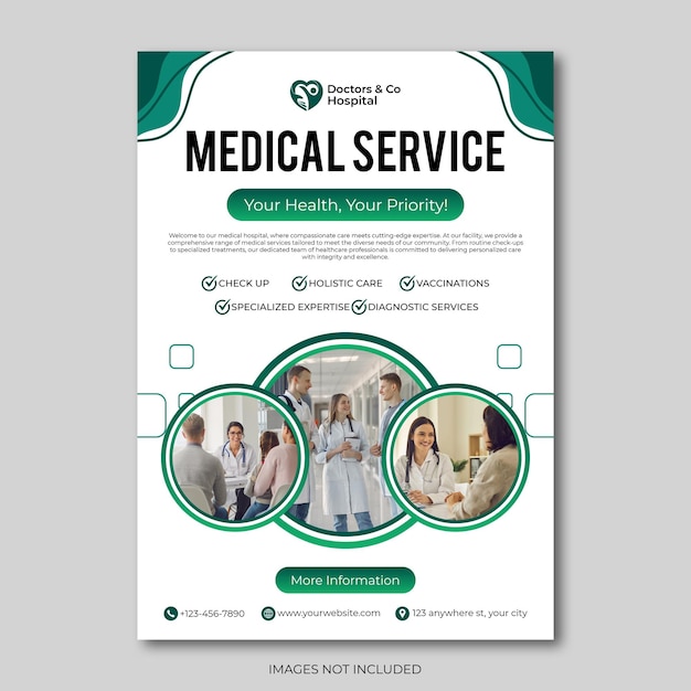 Vector a flyer for medical service