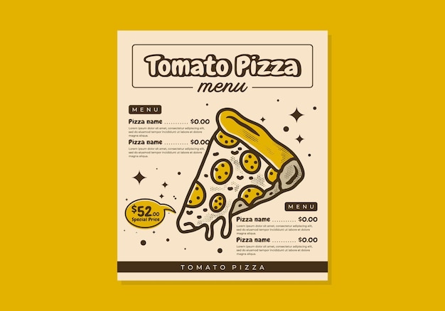 Flyer menu design for a pizza shop