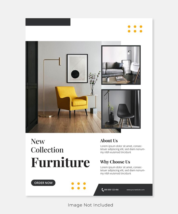 Vector flyer minimalist furniture template