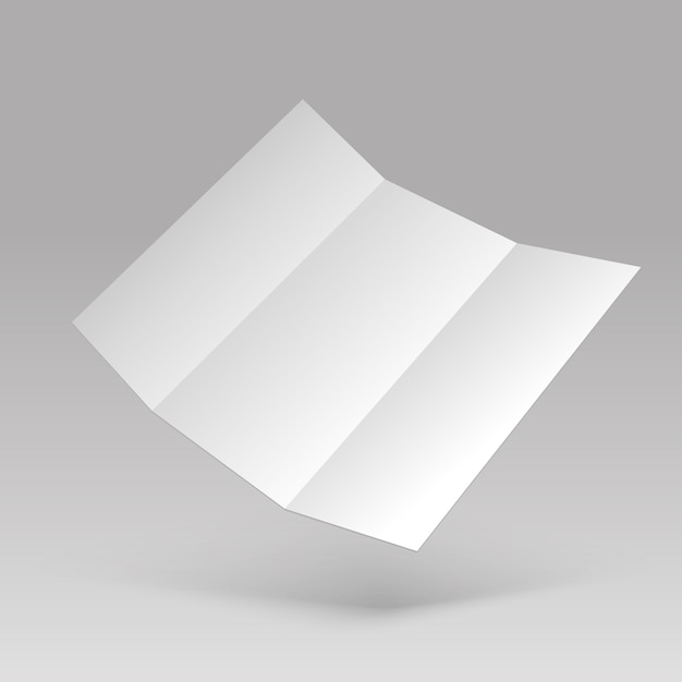 Flyer mockup. Blank white folded paper letterhead