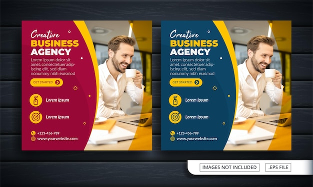 Flyer of social media post themed business agency