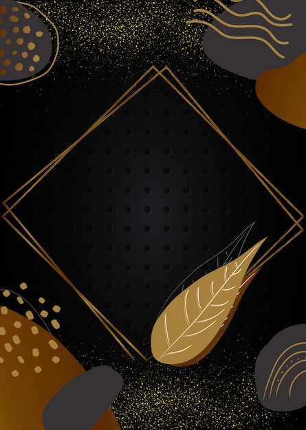 Vector flyer poster black and gold background abstract geometric shapes luxury designrealistic layer metallic elegant futuristic glossy lightcover layout template