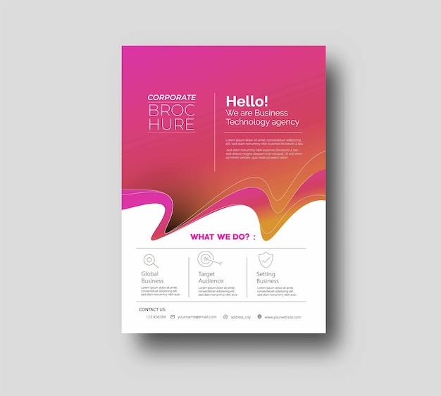 Flyer & poster cover design in a4 size template illustration.